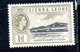 SIERRA LEONE 1956 QUEE ELIZABETH II QUAY 1c MNH - Sierra Leone (...-1960)