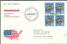 SUISSE Ca.1967: LSC Ill. De Genève à Neuchâtel ... Via New York Par Vol Swissair - Other & Unclassified