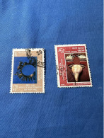 India 1999 Michel 1713 + 1715 Einheimisches Kunsthandwerk Weltpostverein UPU - Used Stamps