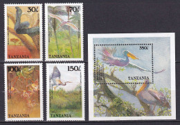 169 TANZANIE 1989 - Y&T 448/51 BF 76 - Oiseau Serpent Grenouille - Neuf ** (MNH) Sans Charniere - Tansania (1964-...)