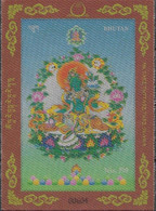 BHUTAN, 2021, MNH, BUDDHISM, TARA SILK BUDDHA, S/SHEET - Buddhism