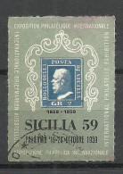 ITALY Italia 1959 Exhibition Philatelique Int. Sicilia Palermo Vignette Reklamemarke Advertising Poster Stamp O - Expositions Philatéliques