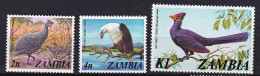 169 ZAMBIE 1975 - Y&T 134 +136 + 145 - Complet Oiseau - Neuf ** (MNH) Sans Charniere - Zambie (1965-...)