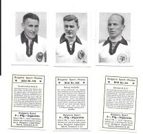 DC59 - CARTES CIGARETTES BULGARIA - GEORG KNOPFLE - AUGUST SACKENHEIM - KURT STOSSEL - FUSSBALL MANNSCHAFT - Trading Cards