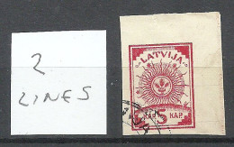 LETTLAND Latvia 1919 Michel 3 B With 2 Lines Only O - Latvia