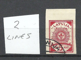 LETTLAND Latvia 1919 Michel 3 B With 2 Lines Only O - Latvia