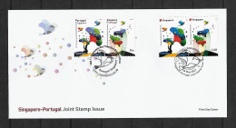 2021 Joint Singapore And Portugal, MIXED FDC WITH 2+2 STAMPS: Artistic Impressions - Emissions Communes