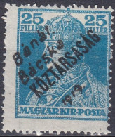 Hongrie Banat Bacska 1919 Mi 38 MH *  Roi Charles IV   (A8) - Banat-Bacska