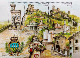 San Marino 2002, Monuments In San Marino, MNH S/S - Unused Stamps
