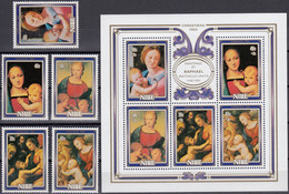 NIUE 1983 Christmas, Set Of 5 & M/S MNH - Madonna