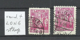 LETTLAND Latvia 1934 Michel 235 - Normal + LONG Stamp Variety, O - Latvia