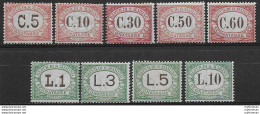 1924 San Marino Segnatasse 9v. Mc. MNH Sassone N. 10/18 - Autres & Non Classés