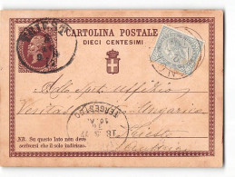 16258  CARTOLINA POSTALE GENOVA X TRIESTE 1877 - Entiers Postaux