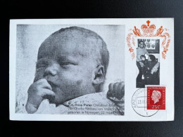 NETHERLANDS 1972 BIRTH OF PRINCE PIETER CHRISTIAAN MAXIMUM CARD 22-03-1972 NEDERLAND - Briefe U. Dokumente