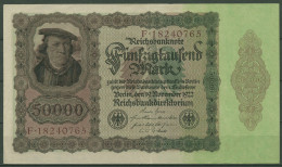 Dt. Reich 50000 Mark 1922, DEU-89 Serie F, Leicht Gebraucht (K1435) - 50.000 Mark