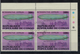 Congo Brazzaville - "Zeppelin Graf II L.Z. 130" - Carré Oblitéré N° 462 De 1977 - Gebraucht