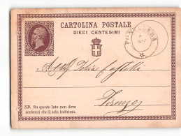 16298  CARTOLINA POSTALE 10 CENT. PONTEDERA X FIRENZE - 1876 - Entiers Postaux
