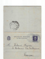 16302 BIGLIETTO 50 CENT VILLANOVA DI BAGNACAVALLO X VICENZA - Stamped Stationery