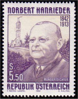 154 Austria 1992 Ecrivain Poete Robert Hanrieder Writer Poet MNH ** Neuf SC (AUT-303) - Writers