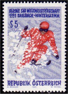154 Austria 1991 Ski Saalbach-Hinterglemm MNH ** Neuf SC (AUT-271) - Sci