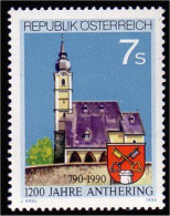 154 Austria 1990 Anthering Curch Eglise Armoiries Coat Arms MNH ** Neuf SC (AUT-246) - Sellos