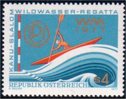 154 Austria 1977 Kayak MNH ** Neuf SC (AUT-122) - Canoë