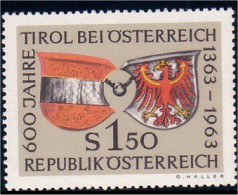 154 Austria 1962 Autriche Tyrol Coat Of Arms Armoiries Aigle Eagle Ader MLH * Neuf (AUT-38) - Sellos