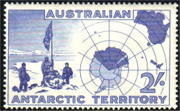 152 AAT Australian Antarctic Carte Map Drapeau Flag MNH ** Neuf SC (AAT-4b) - Stamps