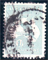 151 Australia Kangaroo 1sh Blue Green 1929 (AUS-321) - Used Stamps