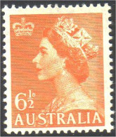 151 Australia Queen Elizabeth 6 1/2 Orange MH * Neuf (AUS-45) - Ongebruikt