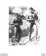 PHOTO  2 HOMMES  EN MAILLOT DE BAIN CULTURISME CULTURISTE  13.50 X 12 CM PHOTO FERRERO - Sport