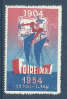 Vignette , Foire De PARIS , 1904 - 1954 , ( ** ) - Tourisme (Vignettes)