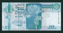 # # # Banknote Seychellen (Seychelles) Central Bank 10 Rupees (P-36) UNC # # # - Seychelles