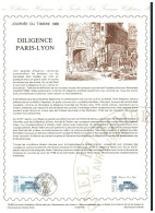 DOCUMENT PHILATELIQUE DILIGENCE PARIS LYON 16-4-1989 #408# - Postkoetsen