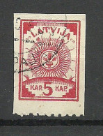 LETTLAND Latvia 1919 Michel 3 B Perforated 9 3/4 At Bottom Margin O - Lettland