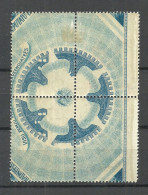 LETTLAND Latvia 1919 Michel 35 As 4-block MNH/MH - Latvia