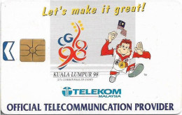 Malaysia - Kadfon (Chip) - Kuala Lumpur '98 Let's Make It Great #3, Gem1A Symm. Black, 1998, 10RM, Used - Malesia