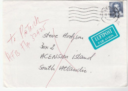 DENMARK To ASCENSION To US AIR FORCE PATRICK AFB FL 32925 Cover Air Mail  Ascension Island  Usa Aviation 1990 - Ascension