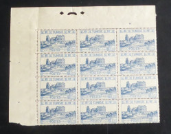 TUNISIE - 1926-28 - N°YT. 140 - El Djem 1f50 Bleu - Bloc De 12 Bord De Feuille - Neuf Luxe** / MNH - Neufs