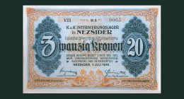 # # # Banknote Kriegsgefangenenlager NEZSIDER (POW-Camp) 20 Kronen # # # - Austria