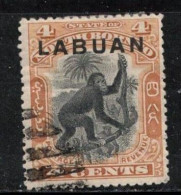 LABUAN Scott # 96 Used - North Borneo Stamp Overprinted - Otros & Sin Clasificación