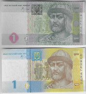 Ukaine Banknote Issues 1 Hryvnia 2005 And 2006 Pick-116b And 116Aa Uncirculated - Oekraïne