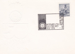 Autriche -- 1976 -- Document Cartonné  Avec Timbre, Cachet  50 Ans ROTARY CLUB  SALZBURG..cachet Sec à Gauche - Storia Postale