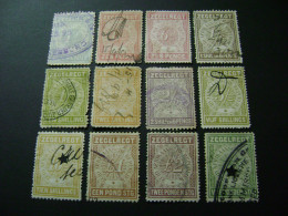 Transvaal (ZAR) 1886 Set 1d To £5 Used Revenue Stamps - Transvaal (1870-1909)