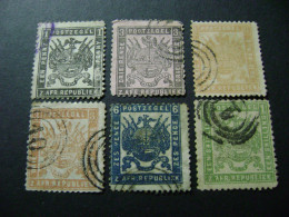 Transvaal (ZAR) 1874-1883 Eagle Simplified Perf Part Set Of 6 - Used - Transvaal (1870-1909)