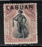 LABUAN Scott # 72 Unused NO GUM - North Borneo Stamp Overprinted B - Other & Unclassified