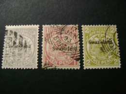 Swaziland - 1889 ½d, 1d, 2d (SG 1, 4, 5) - Used Definitive Stamps - Swaziland (...-1967)