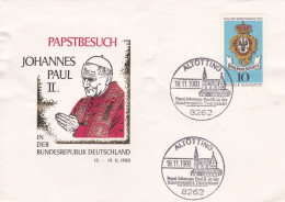 ALLEMAGNE--1980--Lettre ALTOTTING-- PAPSBESUCH  JOHANNES PAUL II.. Timbre Sur Lettre...cachet - Cartas & Documentos