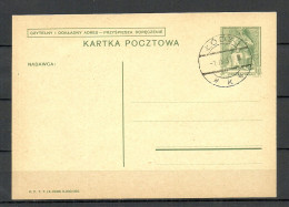 POLEN Poland O 1939 Łódź 1 (BIG Size Cancel) Stationery Card Ganzsache 10 Gr. Stamped But Not Postally Used - Postwaardestukken