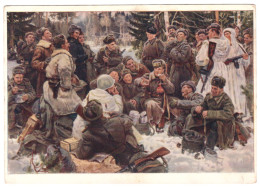 USSR 1953 SOLDIERS RESTING AFTER THE BATTLE VASSILI TERKIN # 13 POSTAL STATIONERY UNUSED IMPRINTED STAMP GANZSACHE - 1950-59